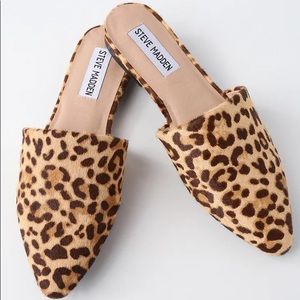 Steve Madden Trace Leopard Print Fur Slides
